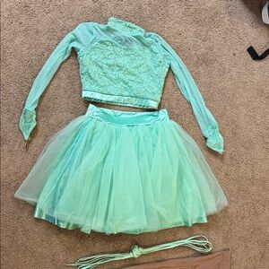 Weissman Shimmering Mint Dance/Skate Costume